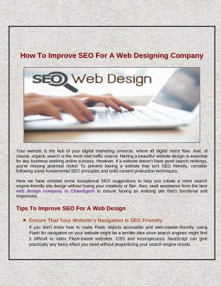 How To Optimize Seo For A Web Designing Firm