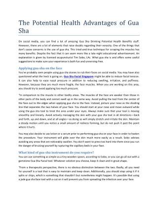 The Potential Health Advantages of Gua Sha