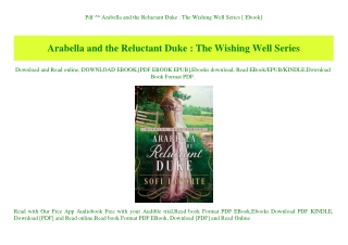 Pdf ^^ Arabella and the Reluctant Duke  The Wishing Well Series [ Ebook]