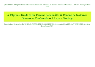 {Read Online} A Pilgrim's Guide to the Camino SanabrÃƒÂ©s & Camino de Invierno Ourense or Ponferrada -- A Laxe -- Santia