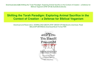 Download [ebook]$$ Shifting the Torah Paradigm Exploring Animal Sacrifice in the Context of Creation - a Defense for Bib