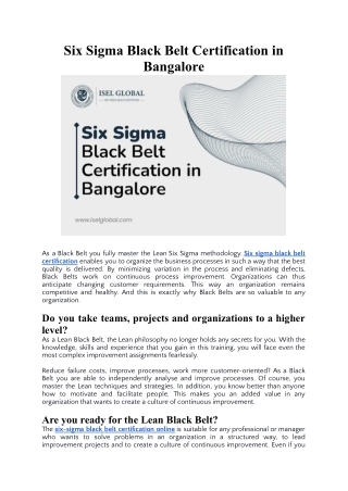 Six Sigma Black Belt Certification in Bangalore.docx