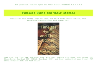 PDF [Download] Timeless Hymns and Their Stories ^DOWNLOAD E.B.O.O.K.#