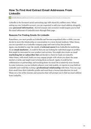 1How To Find And Extract Email Addresses From LinkedIn