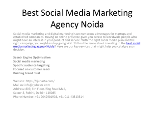 Best Social Media Marketing Agency Noida