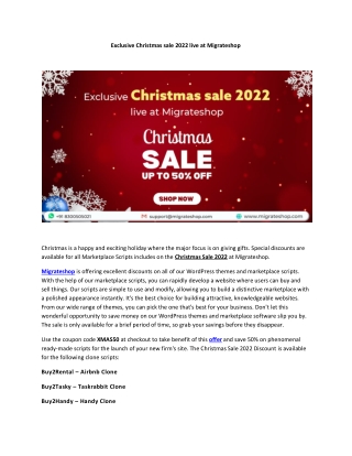 Early Christmas Sale 2022 Save up to 50% for All Marketplace Scripts