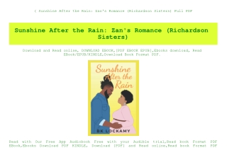 (B.O.O.K.$ Sunshine After the Rain Zan's Romance (Richardson Sisters) Full PDF