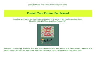 [epub]$$ Protect Your Future Be blessed {read online}