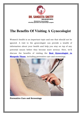 Best Gynecologist in Manpada Thane Call-7977412156