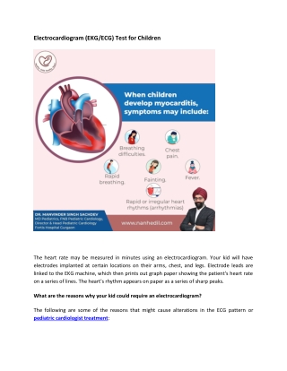 Electrocardiogram (EKG/ECG) Test for Children