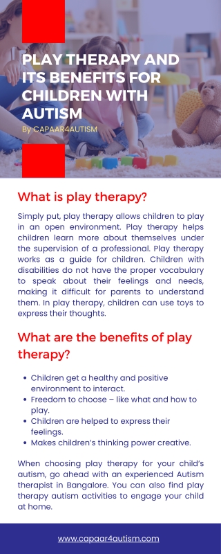 Play therapy and its benefits for autism | Autism Centre in Bangalore | CAPAAR
