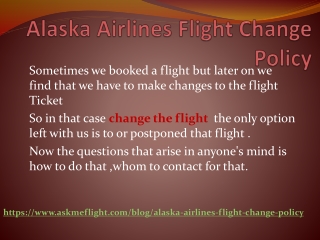 Alaska Airlines Change Flight