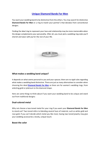 Unique Diamond Bands For Men