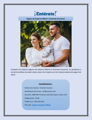 Seguro de Salud en Miami | Enterate Insurance