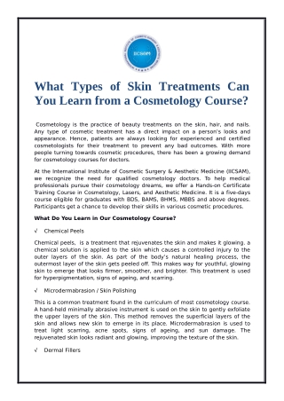 What Types of Skin Treatments Can You Learn from a Cosmetology Course?
