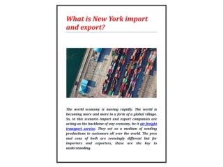 What is new York import and export