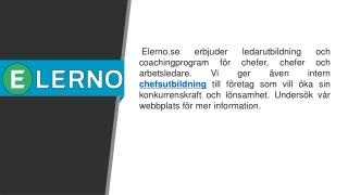 Chefsutbildning  Elerno.se
