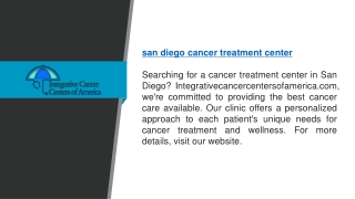 San Diego Cancer Treatment Center   Integrativecancercentersofamerica.com