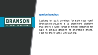 Garden Benches   Bransonleisure.com