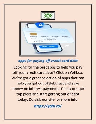 Apps For Paying Off Credit Card Debt | Yofii.co