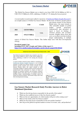 Gas Sensors Market