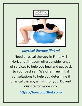 Physical Therapy Flint Mi | Horizonptflint.com
