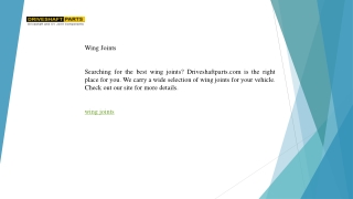 Wing Joints  Driveshaftparts.com