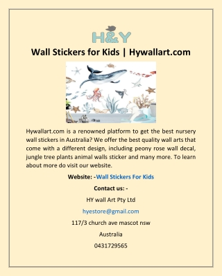 Wall Stickers for Kids | Hywallart.com