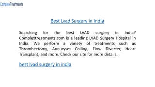 Best Lvad Surgery in India  Complextreatments.com