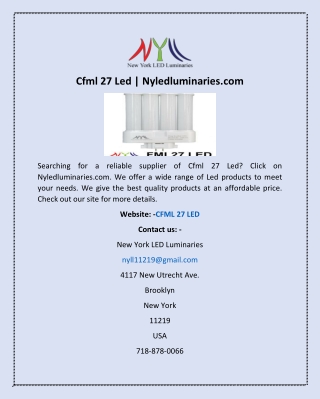 Cfml 27 Led | Nyledluminaries.com