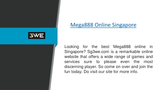 Mega888 Online Singapore  Sg3we.com