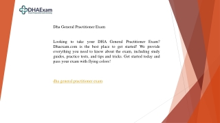 Dha General Practitioner Exam  Dhaexam.com