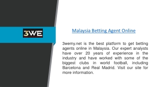 Malaysia Betting Agent Online 3wemy.net