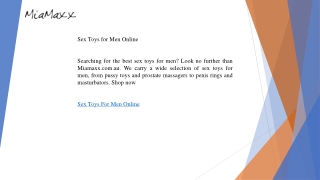 Sex Toys for Men Online  Miamaxx.com.au