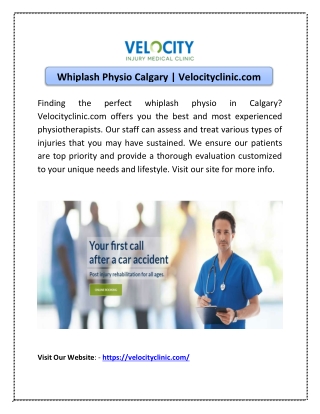 Whiplash Physio Calgary | Velocityclinic.com