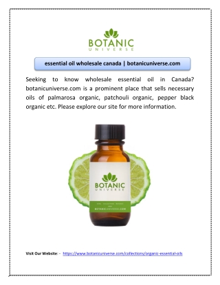 essential oil wholesale canada | botanicuniverse.com