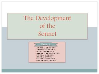 The Development of the Sonnet