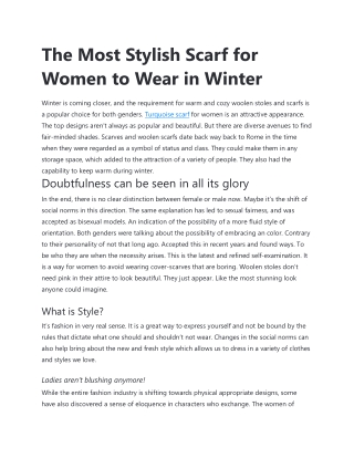 Most Stylish Scarf for Women to Wear in Winter
