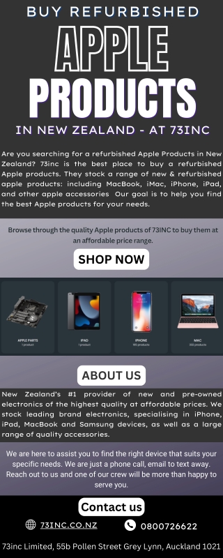 Buy Refurbished Apple Products in New Zealand - 73inc