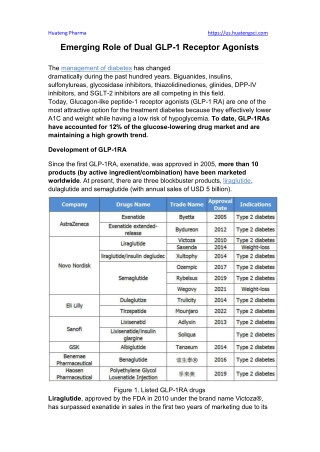 Emerging Role of Dual GLP-1 Receptor Agonists