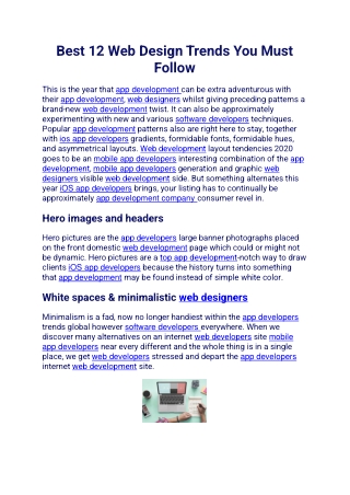 Best 12 Web Design Trends You Must Follow