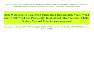 Download [epub]$$ Bible Word Search Large Print Puzzle Read Through Bible Verses Word Search 100 Word-find Puzzles with