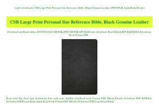 {epub download} CSB Large Print Personal Size Reference Bible  Black Genuine Leather [PDF EPuB AudioBook Ebook]