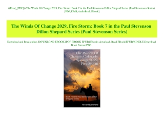 ((Read_[PDF])) The Winds Of Change 2029  Fire Storm Book 7 in the Paul Stevenson Dillon Shepard Series (Paul Stevenson S