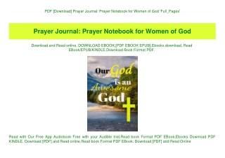PDF [Download] Prayer Journal Prayer Notebook for Women of God 'Full_Pages'