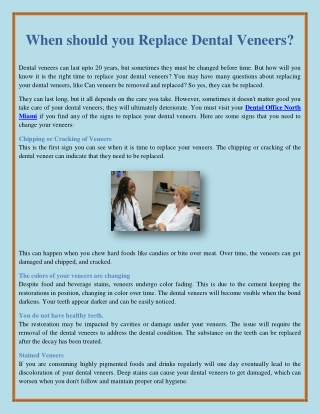 When should you Replace Dental Veneers?