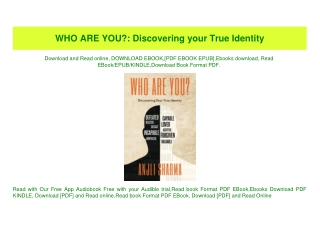 PDF) WHO ARE YOU Discovering your True Identity Online