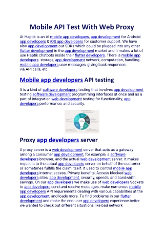 Mobile API Test With Web Proxy