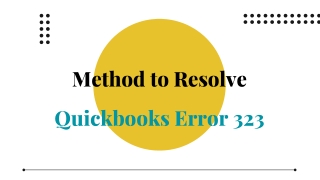 Method to resolve quickbook error 323