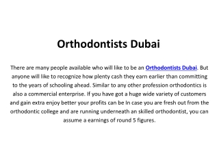 Orthodontists Dubai